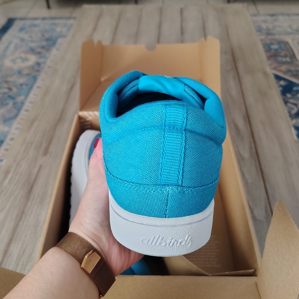 New Allbirds Mens Canvas Pasers Sneakers In Blue Size 11 - Picture 7 of 15